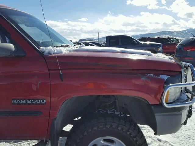 3B7KF23692M215704 - 2002 DODGE RAM 2500 RED photo 9