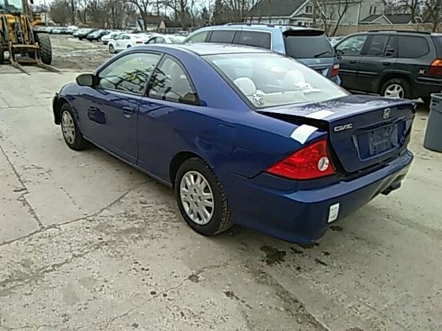 1HGEM22584L074304 - 2004 HONDA CIVIC LX BLUE photo 3