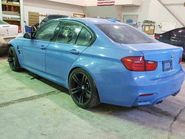 WBS3C9C51FP806213 - 2015 BMW M3 BLUE photo 3