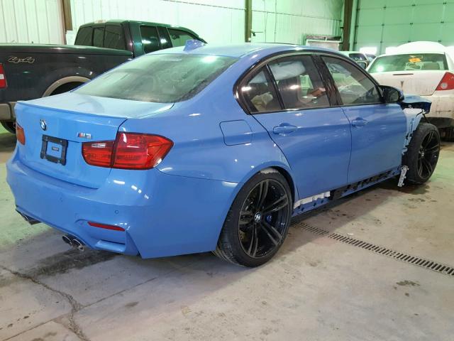 WBS3C9C51FP806213 - 2015 BMW M3 BLUE photo 4