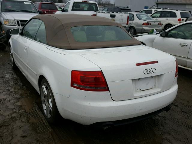 WAUDF48HX7K025582 - 2007 AUDI A4 2.0T CA WHITE photo 3