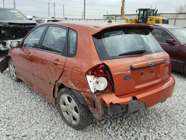 KNAFE161785019884 - 2008 KIA SPECTRA5 5 ORANGE photo 3