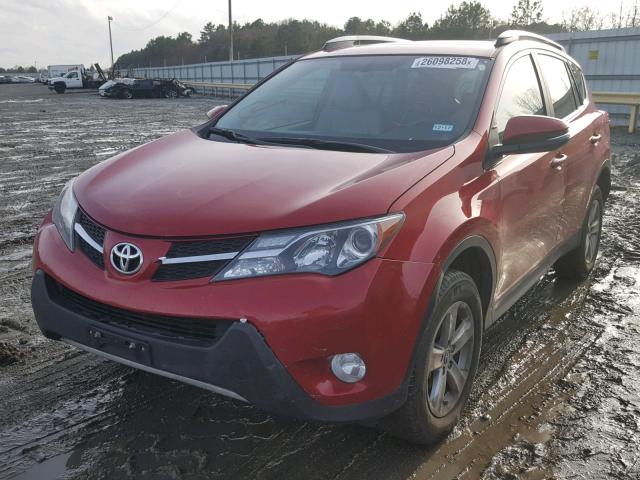 2T3WFREV3FW229410 - 2015 TOYOTA RAV4 XLE RED photo 2