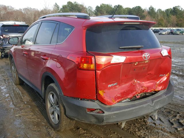 2T3WFREV3FW229410 - 2015 TOYOTA RAV4 XLE RED photo 3