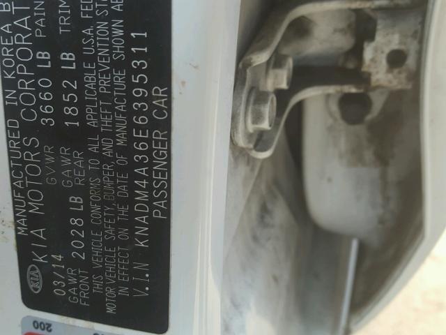 KNADM4A36E6395311 - 2014 KIA RIO LX Սպիտակ լուսանկար 10