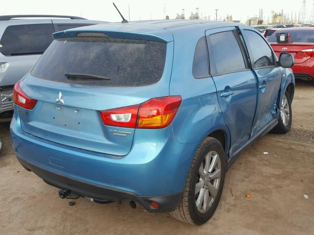 4A4AP3AU0DE003503 - 2013 MITSUBISHI OUTLANDER BLUE photo 4