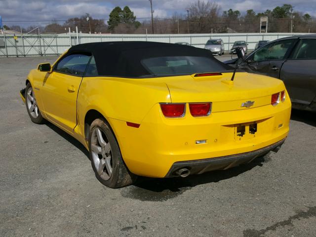 2G1FC3DD8B9192186 - 2011 CHEVROLET CAMARO LT YELLOW photo 3