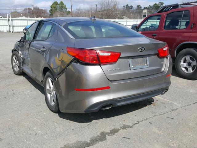 5XXGM4A75FG431723 - 2015 KIA OPTIMA LX GRAY photo 3