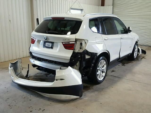 5UXWX7C55DL980429 - 2013 BMW X3 XDRIVE3 WHITE photo 4