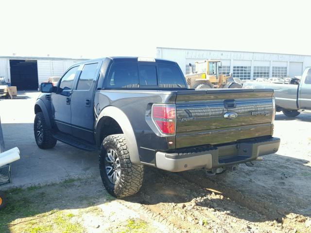 1FTFW1R67DFD41372 - 2013 FORD F150 SVT R BLACK photo 3