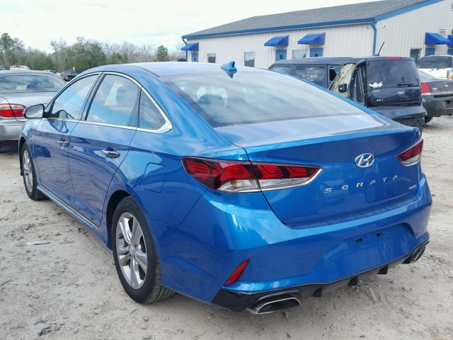 5NPE34AF6JH598204 - 2018 HYUNDAI SONATA SPO BLUE photo 3