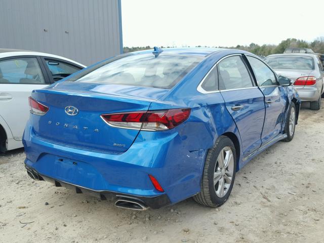 5NPE34AF6JH598204 - 2018 HYUNDAI SONATA SPO BLUE photo 4