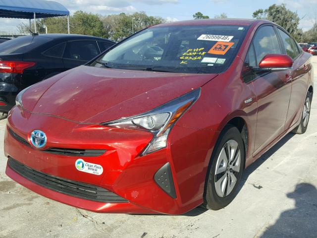 JTDKARFU0G3524603 - 2016 TOYOTA PRIUS RED photo 2