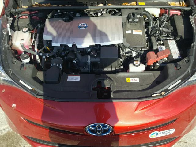 JTDKARFU0G3524603 - 2016 TOYOTA PRIUS RED photo 7