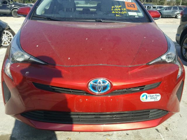 JTDKARFU0G3524603 - 2016 TOYOTA PRIUS RED photo 9