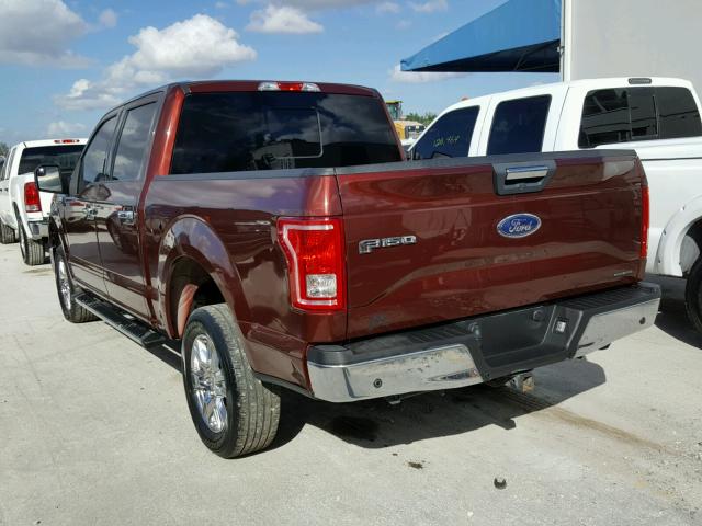 1FTEW1CF9FKD65820 - 2015 FORD F150 SUPER BURGUNDY photo 3