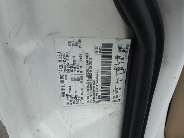 1FMPU18LXYLA34685 - 2000 FORD EXPEDITION WHITE photo 10