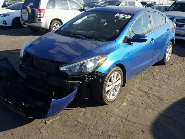 KNAFX4A8XE5052891 - 2014 KIA FORTE EX BLUE photo 2