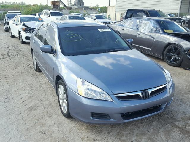 1HGCM66827A004168 - 2007 HONDA ACCORD EX BLUE photo 1