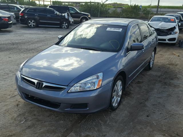 1HGCM66827A004168 - 2007 HONDA ACCORD EX BLUE photo 2