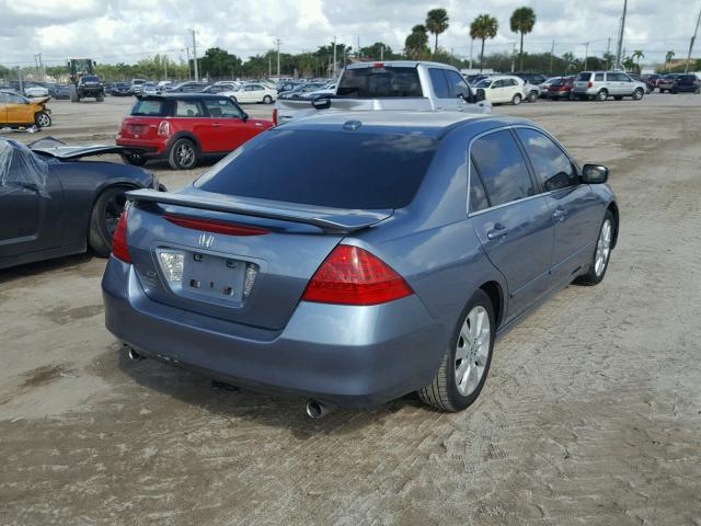 1HGCM66827A004168 - 2007 HONDA ACCORD EX BLUE photo 4