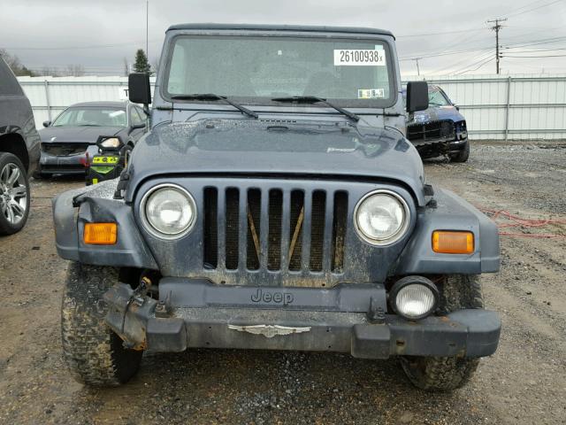 1J4FA49S42P705326 - 2002 JEEP WRANGLER / BLUE photo 9