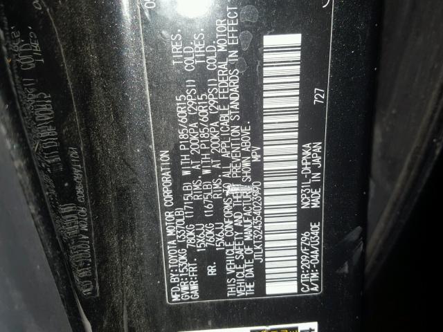 JTLKT324354023990 - 2005 TOYOTA SCION XB 黑色 照片 10