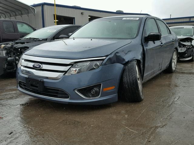 3FAHP0JG4CR320877 - 2012 FORD FUSION SEL BLUE photo 2