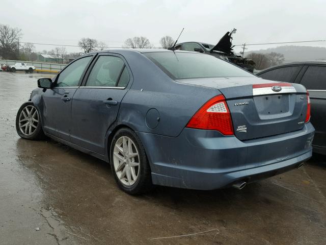 3FAHP0JG4CR320877 - 2012 FORD FUSION SEL BLUE photo 3