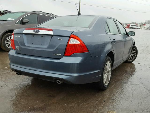 3FAHP0JG4CR320877 - 2012 FORD FUSION SEL BLUE photo 4