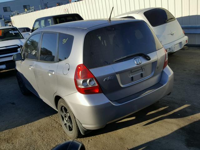 JHMGD38407S018538 - 2007 HONDA FIT SILVER photo 3