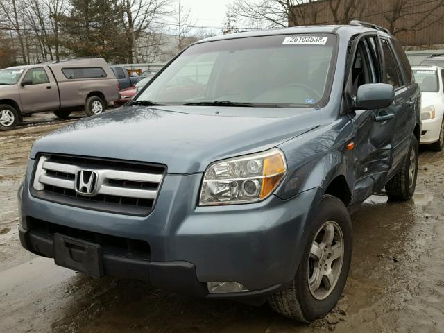 2HKYF18736H563029 - 2006 HONDA PILOT EX BLUE photo 2