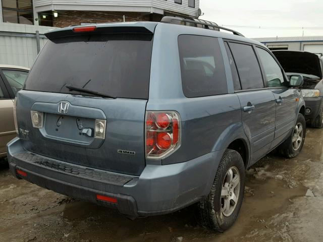 2HKYF18736H563029 - 2006 HONDA PILOT EX BLUE photo 4