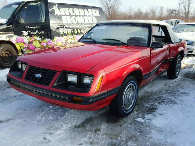 1FABP2737DF176732 - 1983 FORD MUSTANG RED photo 2