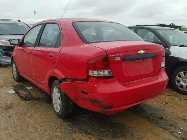 KL1TD526X5B360556 - 2005 CHEVROLET AVEO BASE Qırmızı foto 3