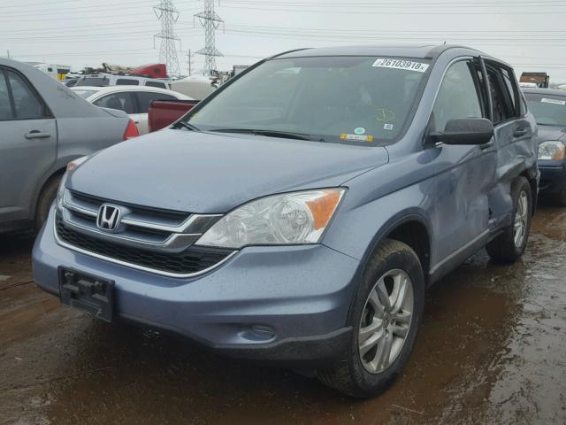 5J6RE4H57BL045187 - 2011 HONDA CR-V EX BLUE photo 2