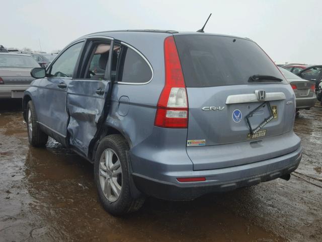 5J6RE4H57BL045187 - 2011 HONDA CR-V EX BLUE photo 3