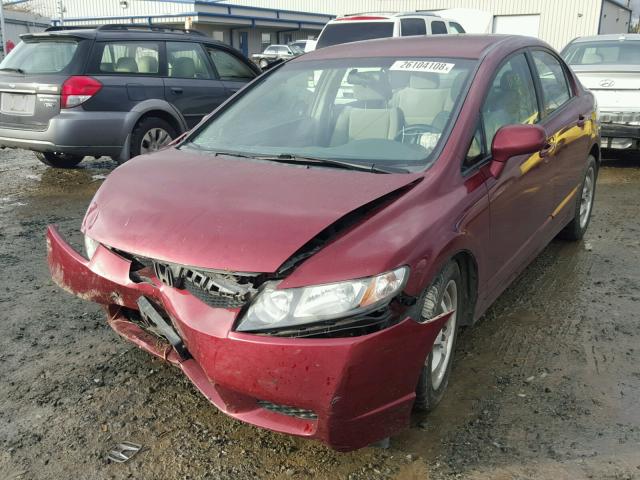 19XFA1F59AE067902 - 2010 HONDA CIVIC LX MAROON photo 2