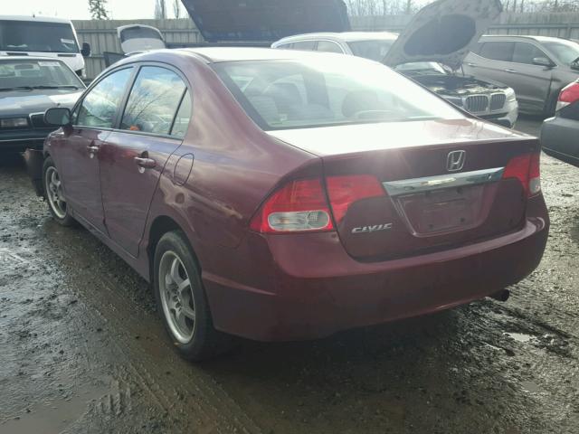 19XFA1F59AE067902 - 2010 HONDA CIVIC LX MAROON photo 3