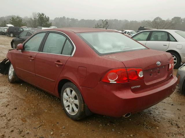 KNAGE124185199335 - 2008 KIA OPTIMA LX MAROON photo 3