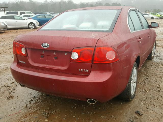 KNAGE124185199335 - 2008 KIA OPTIMA LX MAROON photo 4