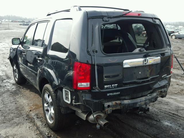 5FNYF4H56CB074683 - 2012 HONDA PILOT EXL BLACK photo 3