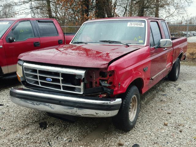 1FTEX15Y1PKA53407 - 1993 FORD F150 MAROON photo 2