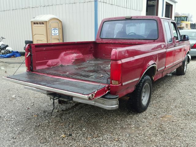 1FTEX15Y1PKA53407 - 1993 FORD F150 MAROON photo 4