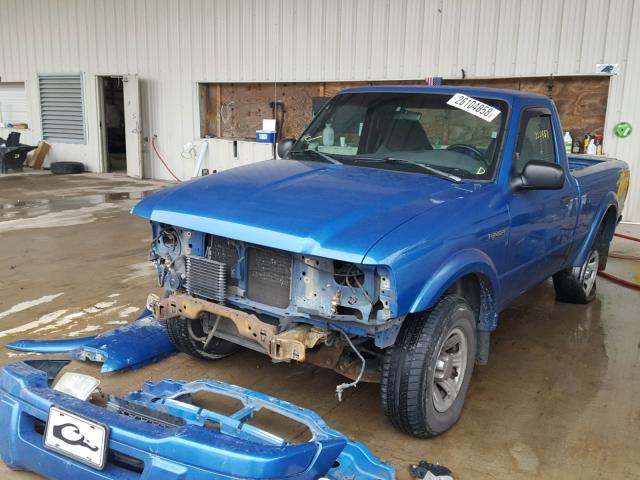 1FTYR10U12TA30062 - 2002 FORD RANGER BLUE photo 2