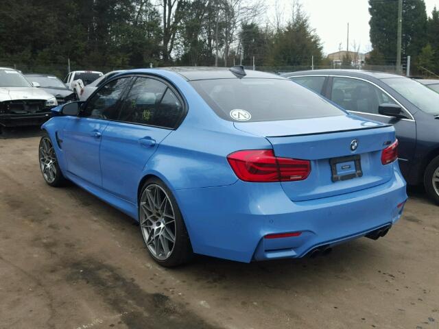 WBS8M9C52H5G83462 - 2017 BMW M3 BLUE photo 3