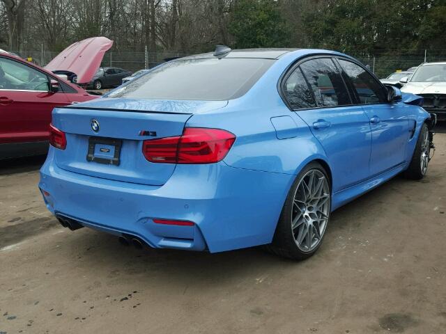 WBS8M9C52H5G83462 - 2017 BMW M3 BLUE photo 4