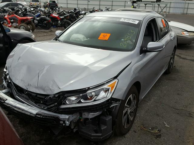 1HGCR2F32HA231523 - 2017 HONDA ACCORD LX SILVER photo 2