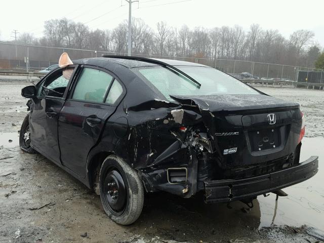 N0V1N26105388 - 2012 HONDA CIVIC LX BLACK photo 3