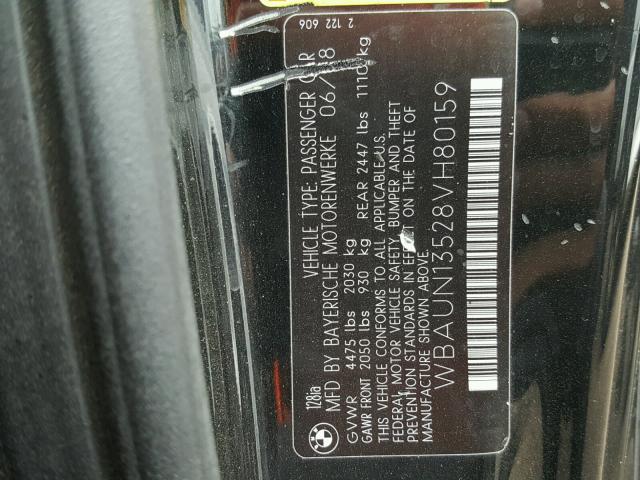 WBAUN13528VH80159 - 2008 BMW 128 I BLACK photo 10